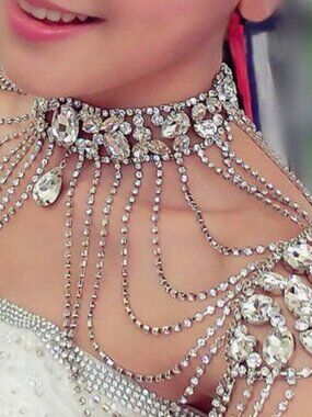 NWT💎GORGEOUS 1pc Rhinestone Shoulder Necklace Chain Shawl (FREE EARRINGS)🎉
